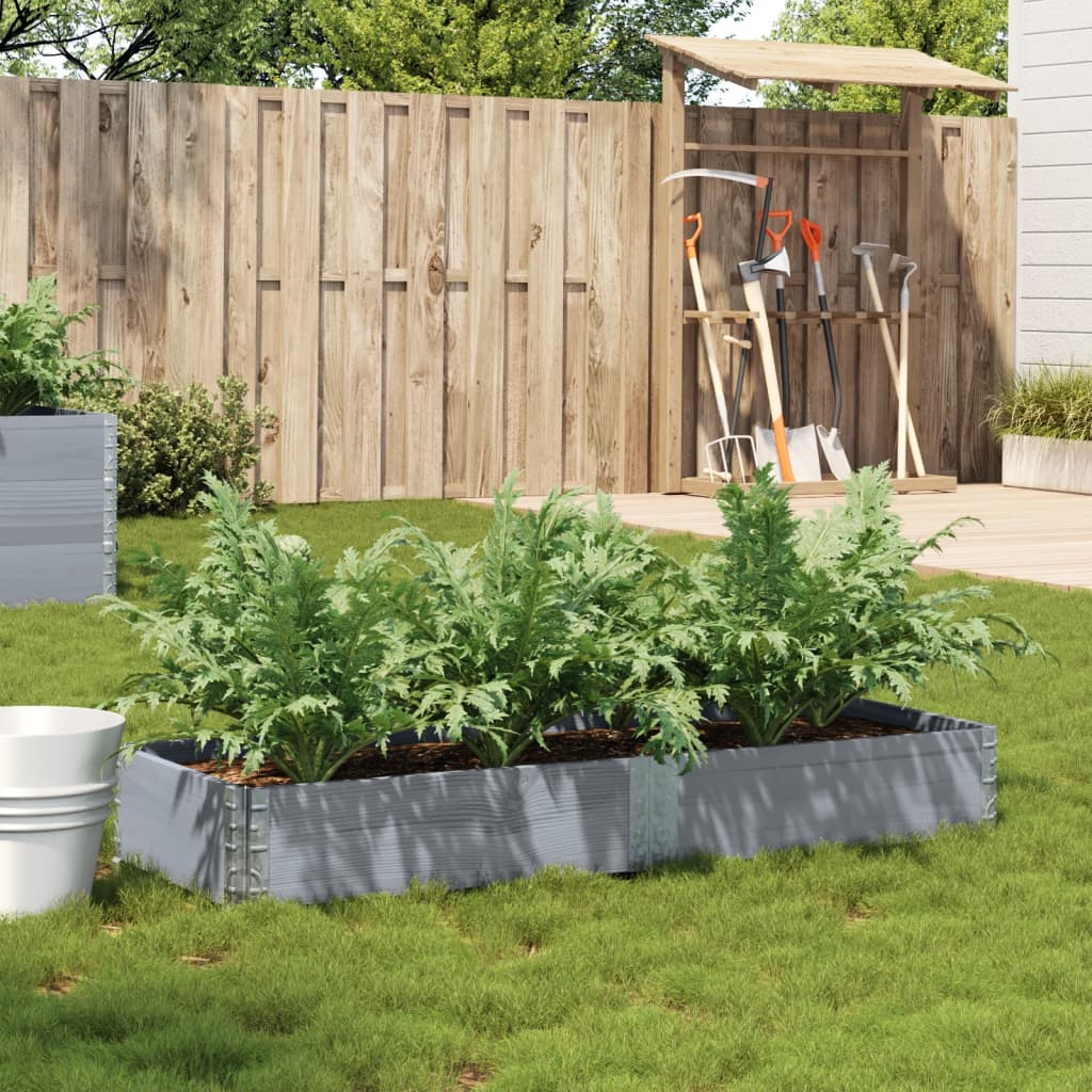 Garden Planter Grey 150x50 cm Solid Wood Pine - vid-3295405 - Charlotte Dunes