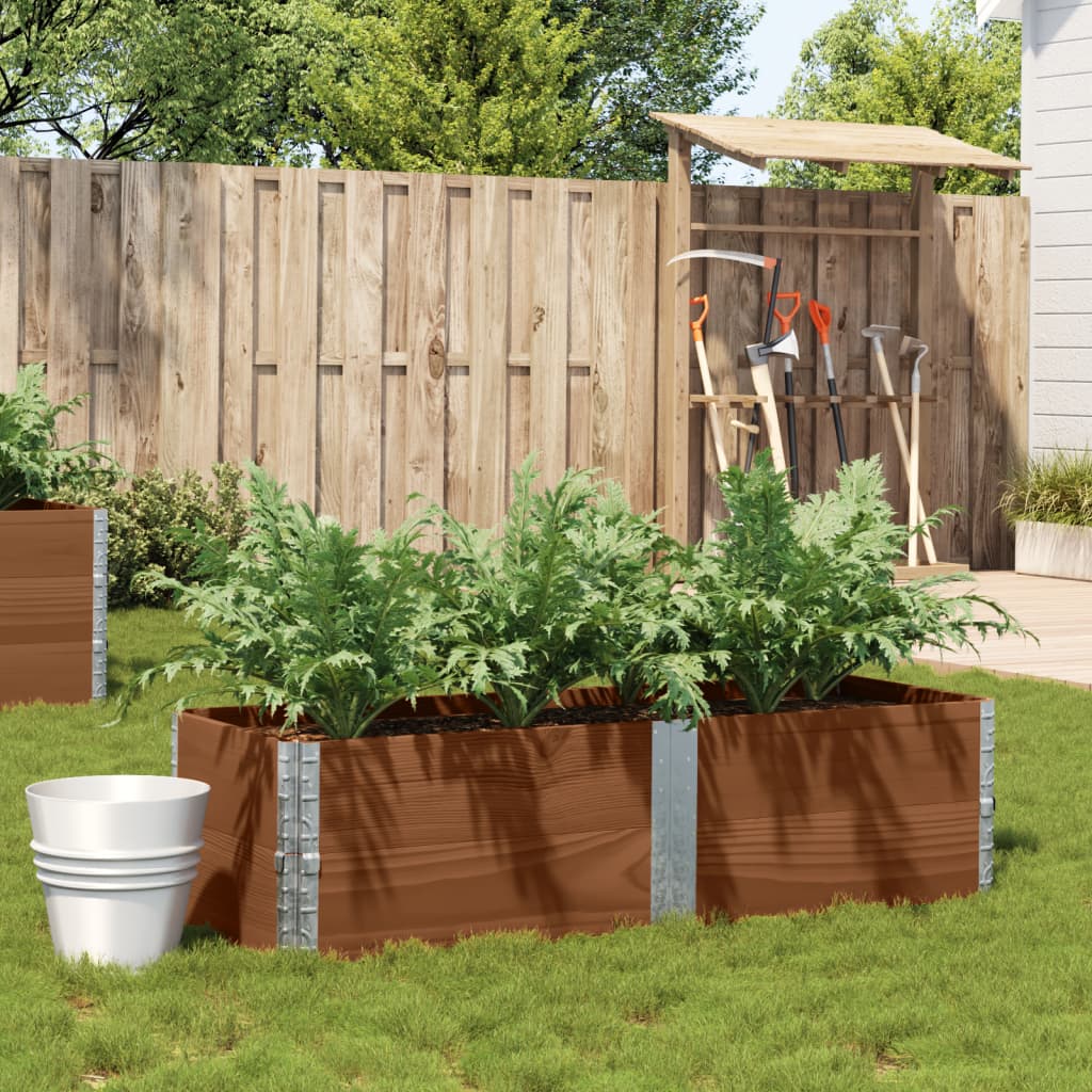 Garden Planter Brown 150x50 cm Solid Wood Pine - vid-3295410 - Design Hut