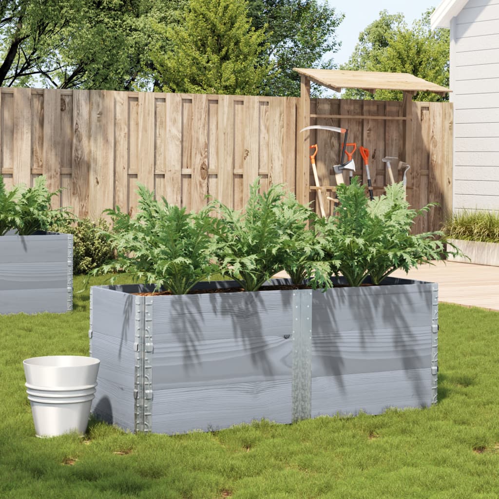 Garden Planter Grey 150x50 cm Solid Wood Pine - Discount Dealers