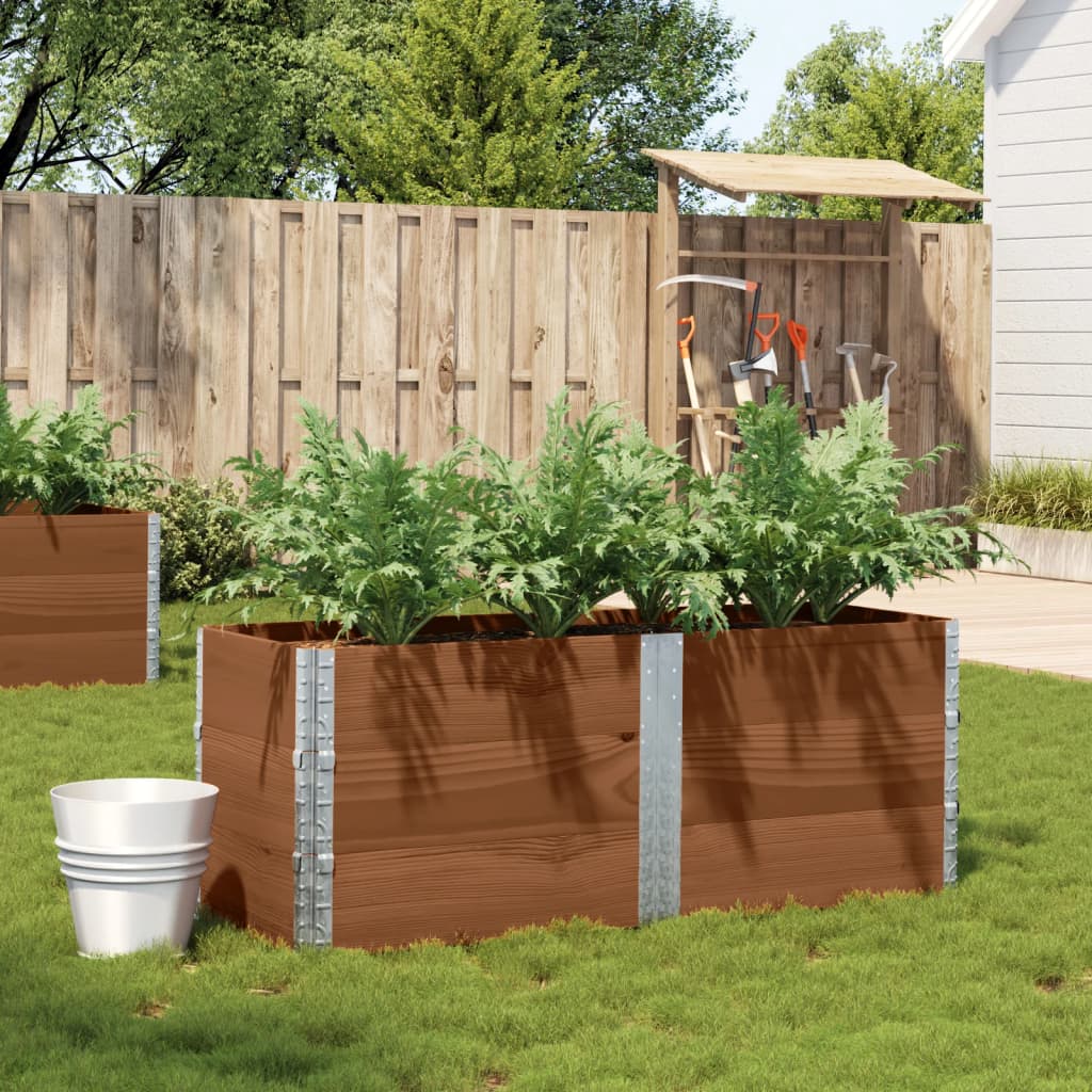 Garden Planter Brown 150x50 cm Solid Wood Pine - vid-3295438 - Discount Dealers