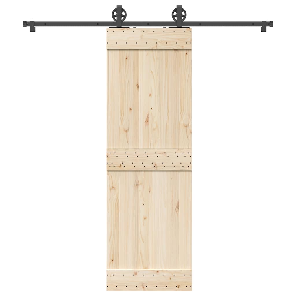 Sliding Door Hardware Kit 200 cm Steel Black - The Home Maker