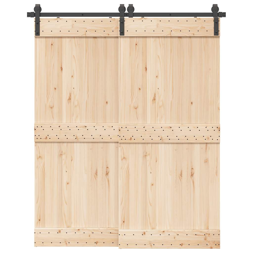 Sliding Door Hardware Kit 183 cm Steel Black - Style and Chic