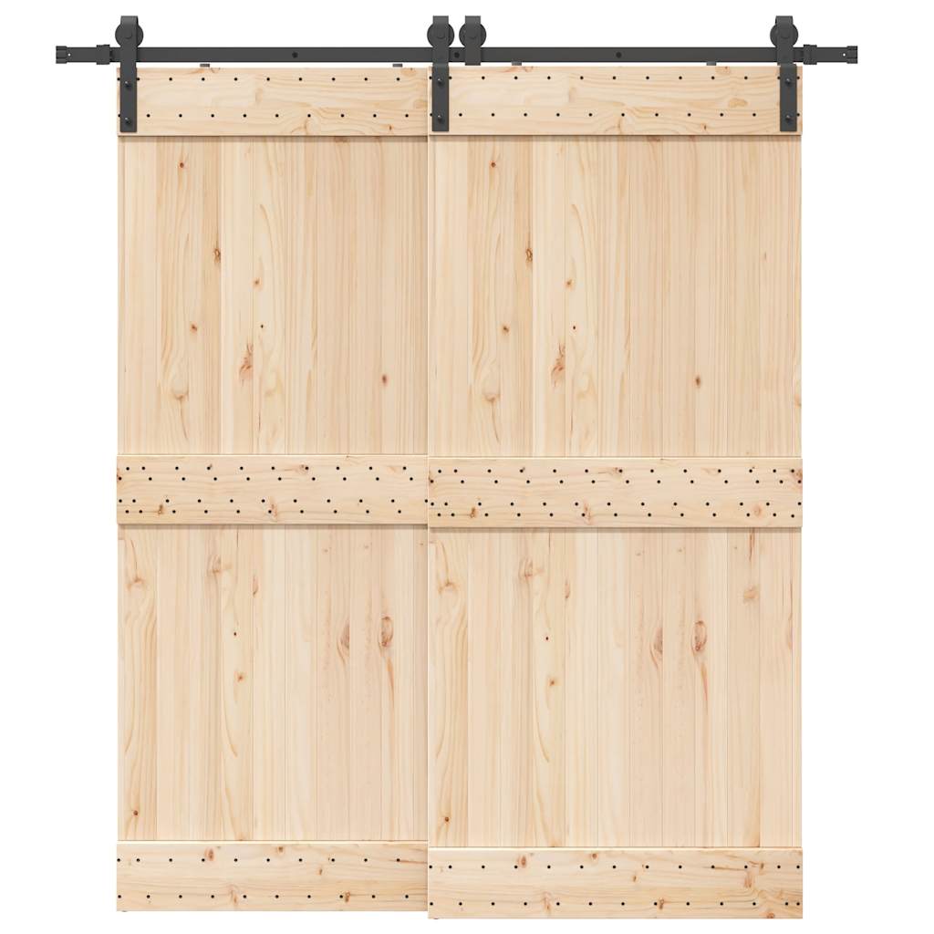 Sliding Door Hardware Kit 200 cm Steel Black - Unbeatable Bargains