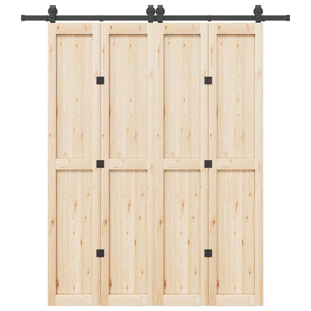Sliding Door Hardware Kit 200 cm Steel Black - R and M Furniture