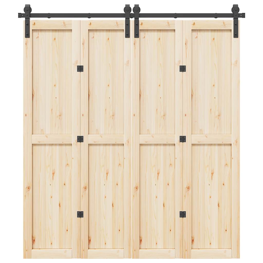 Sliding Door Hardware Kit 200 cm Steel Black - Sid & Sam