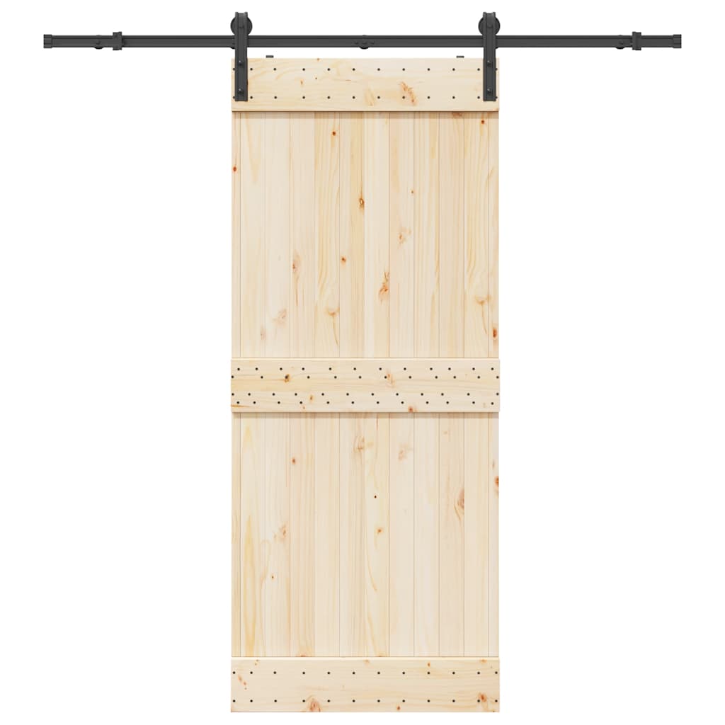 Sliding Door Hardware Kit 183 cm Steel Black - Design Hut