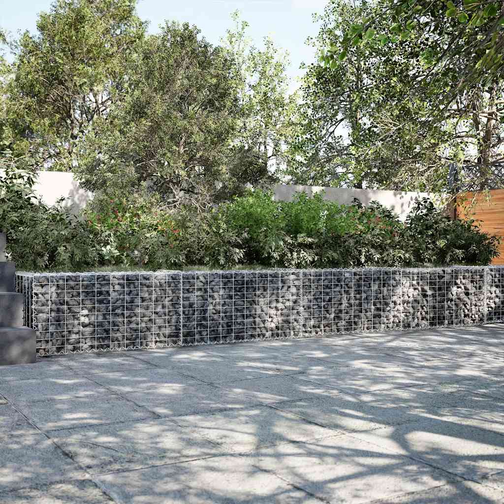 Gabion Basket with Cover 700x50x50 cm Galvanised Iron - Design Hut