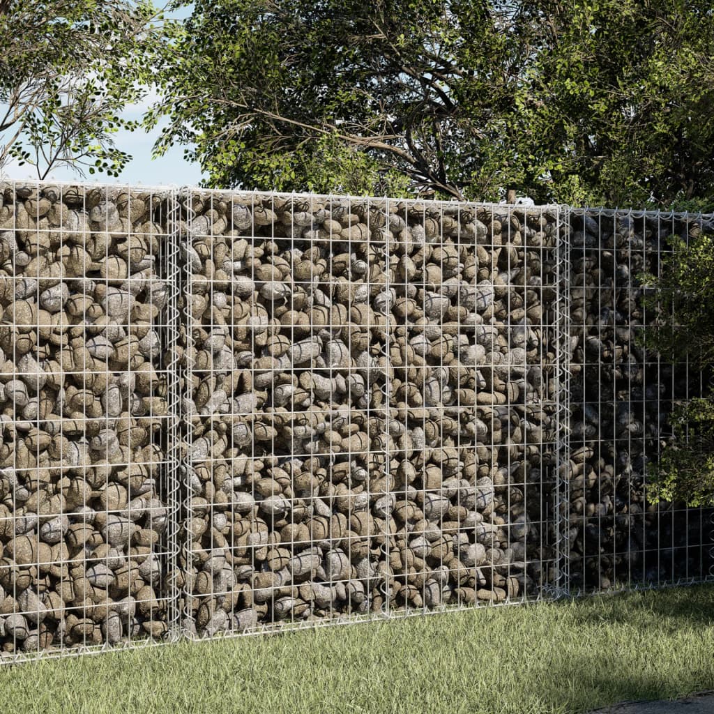 Gabion Basket with Cover 100x50x100 cm Galvanised Iron - All Things Good