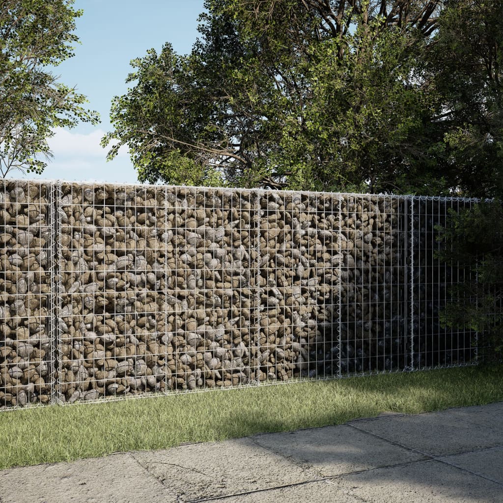 Gabion Basket with Cover 200x50x100 cm Galvanised Iron - Casper Homes