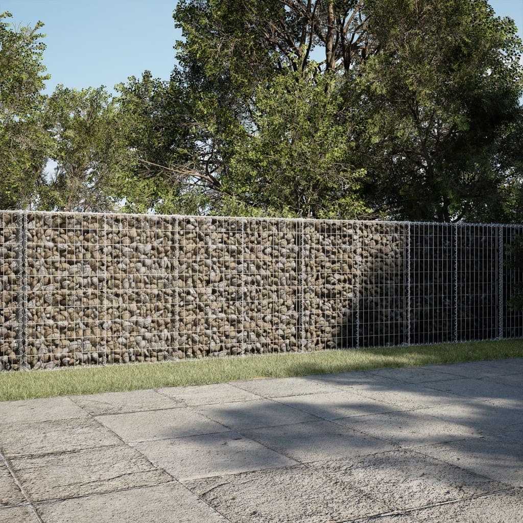 Gabion Basket with Cover 1100x50x100 cm Galvanised Iron - The Home Maker