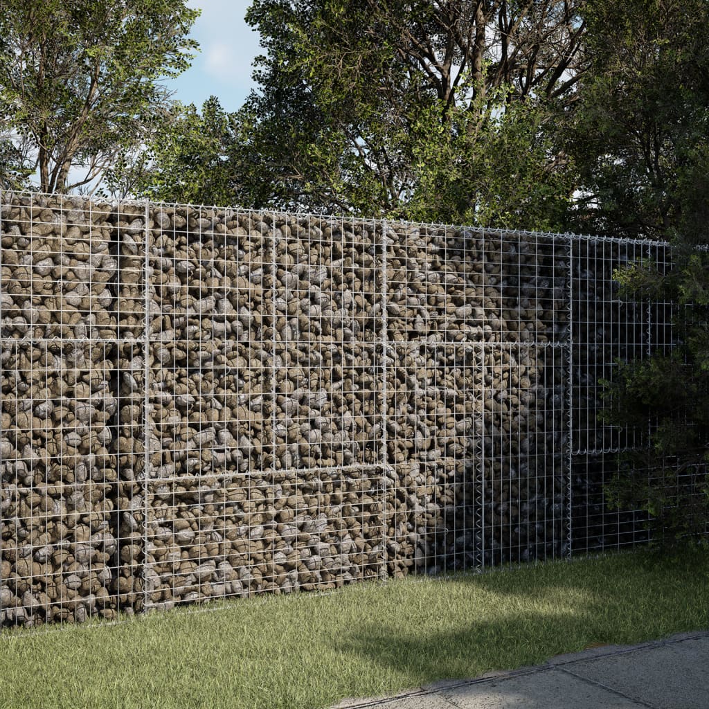 Gabion Basket with Cover 200x50x150 cm Galvanised Iron - Casper Homes