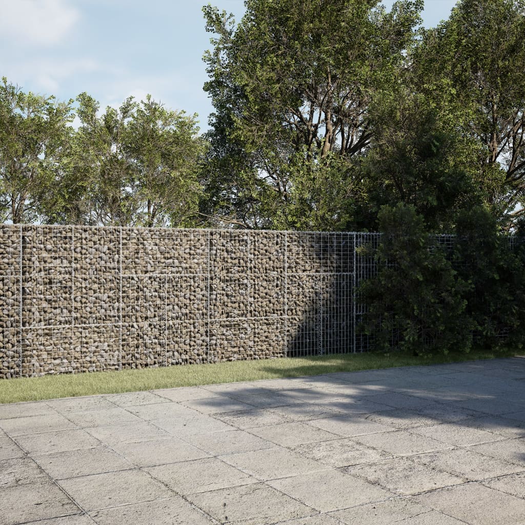 Gabion Basket with Cover 1100x50x150 cm Galvanised Iron - The Home Maker