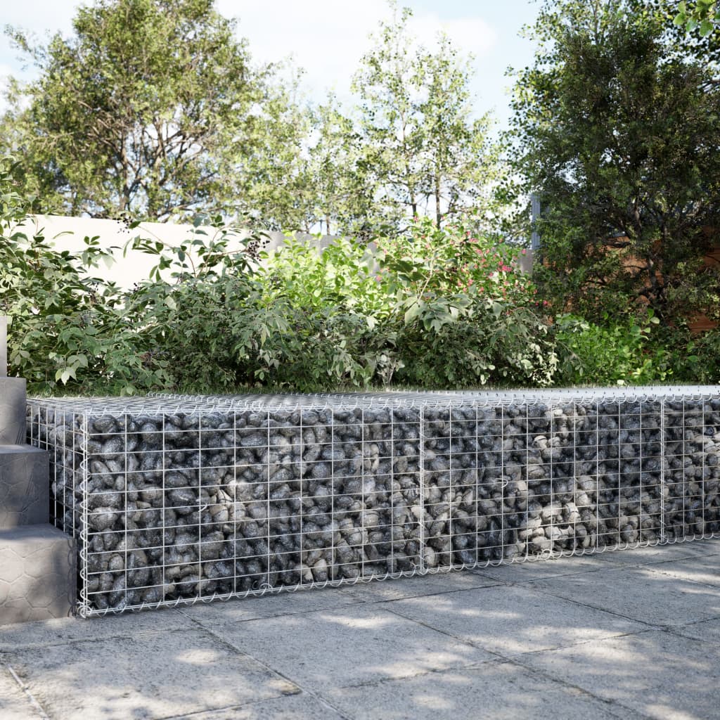 Gabion Basket with Cover 200x100x50 cm Galvanised Iron - Casper Homes