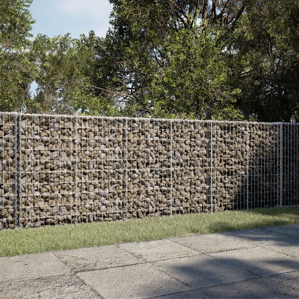 Gabion Basket with Cover 300x100x100 cm Galvanised Iron - Merlin Deals