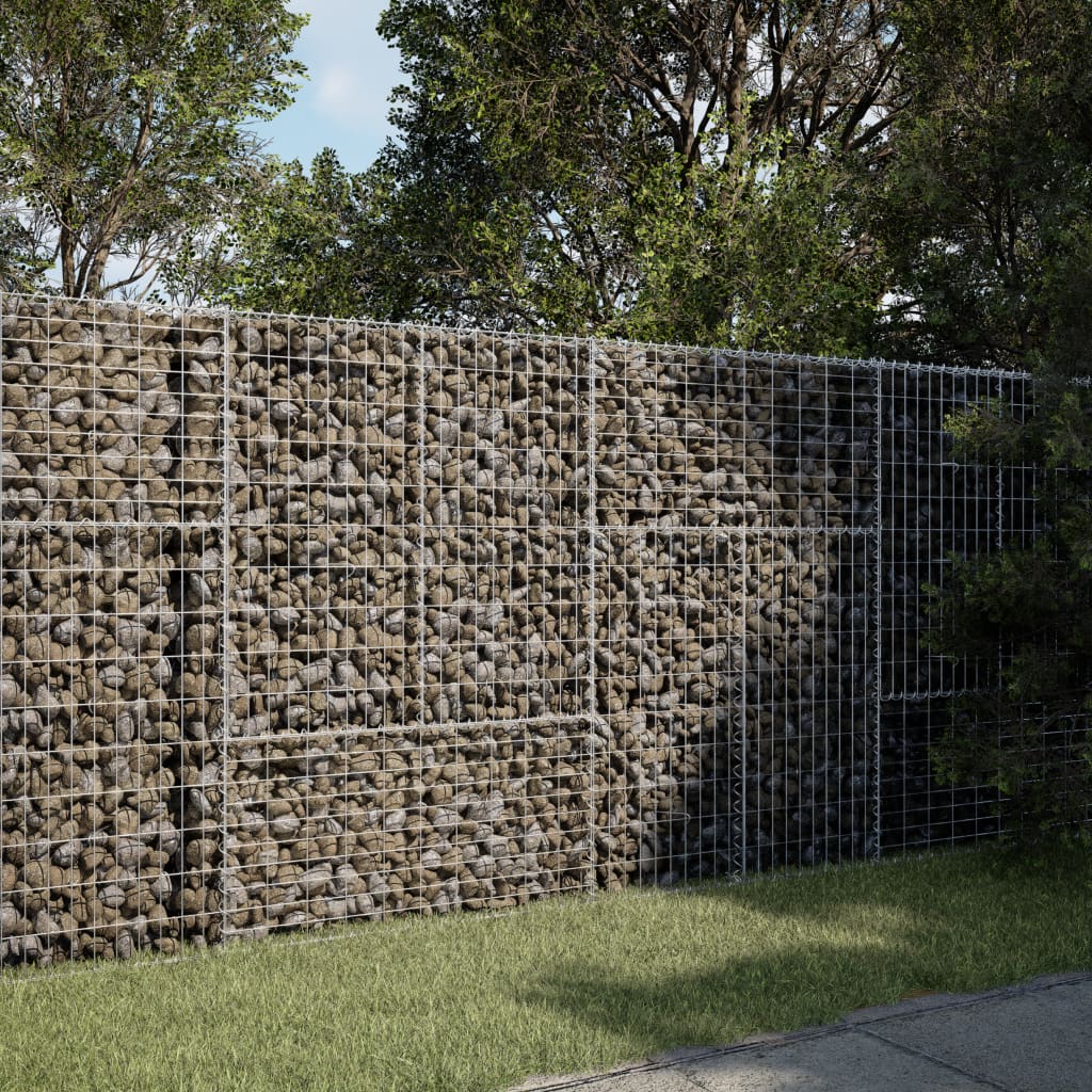 Gabion Basket with Cover 200x100x150 cm Galvanised Iron - Casper Homes
