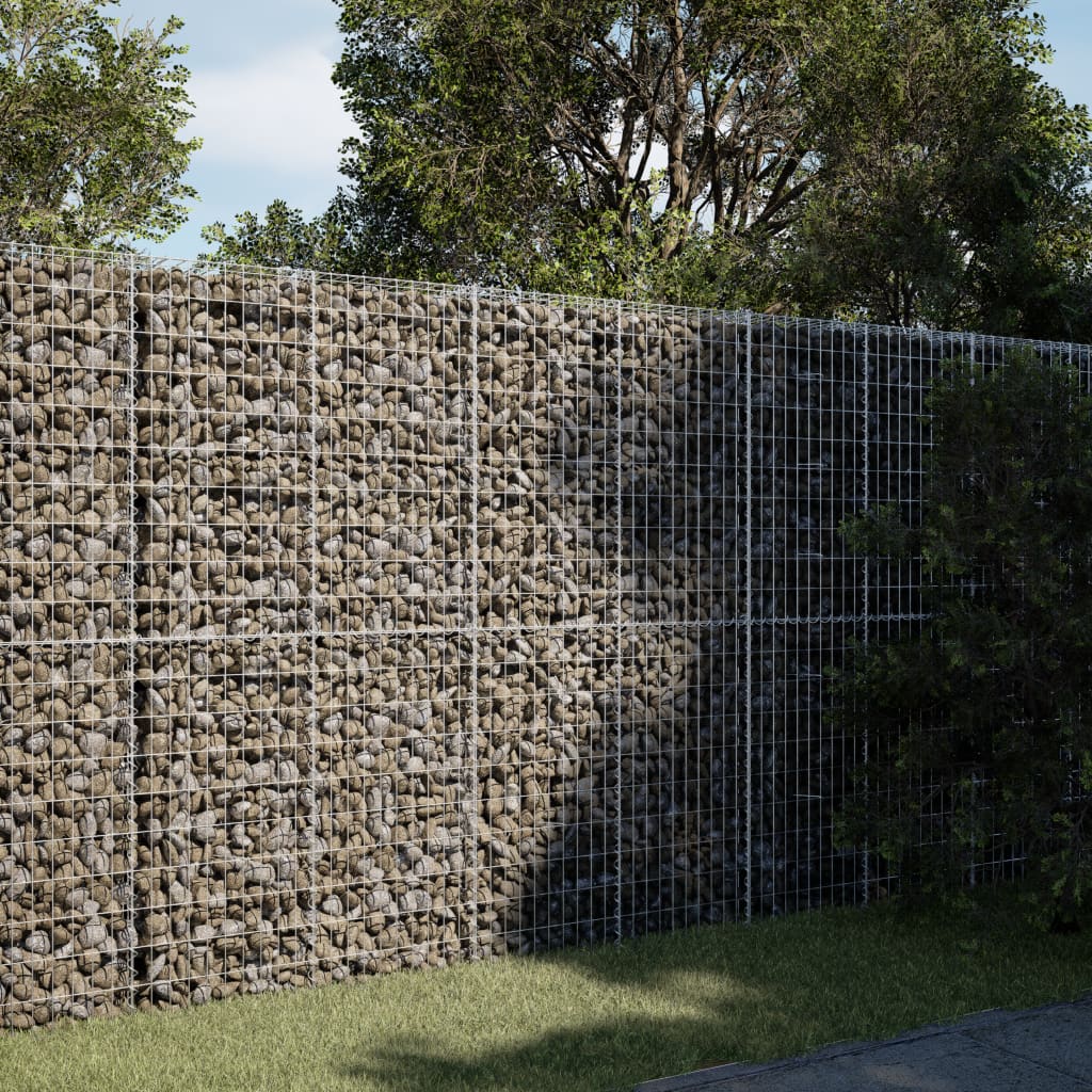 Gabion Basket with Cover 200x100x200 cm Galvanised Iron - Casper Homes