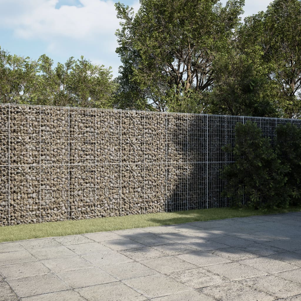 Gabion Basket with Cover 550x100x200 cm Galvanised Iron - Casper Homes