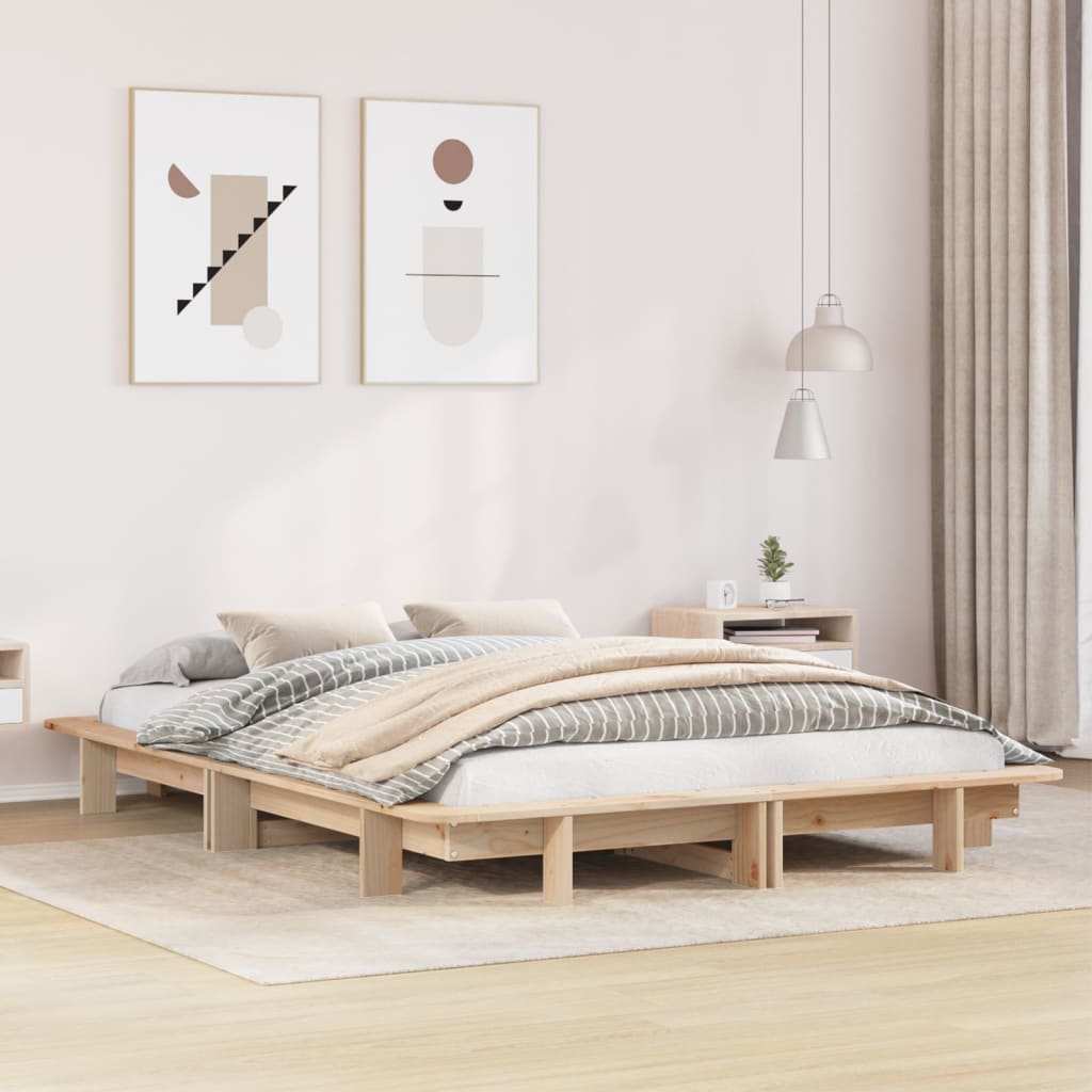 Bedframe 120x190cm Small Double Solid Wood Pine - Charlotte Dunes
