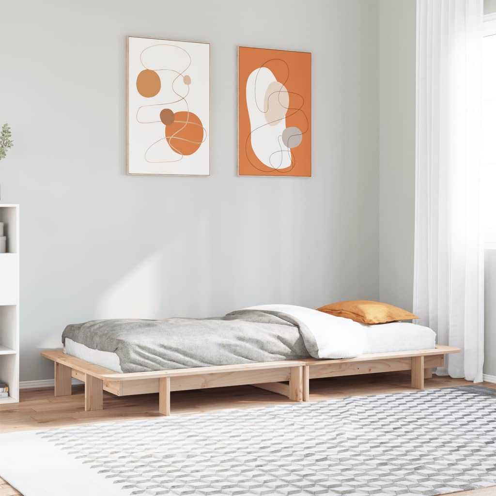 Bedframe 75x190cm Small Single Solid Wood Pine - All Things Good