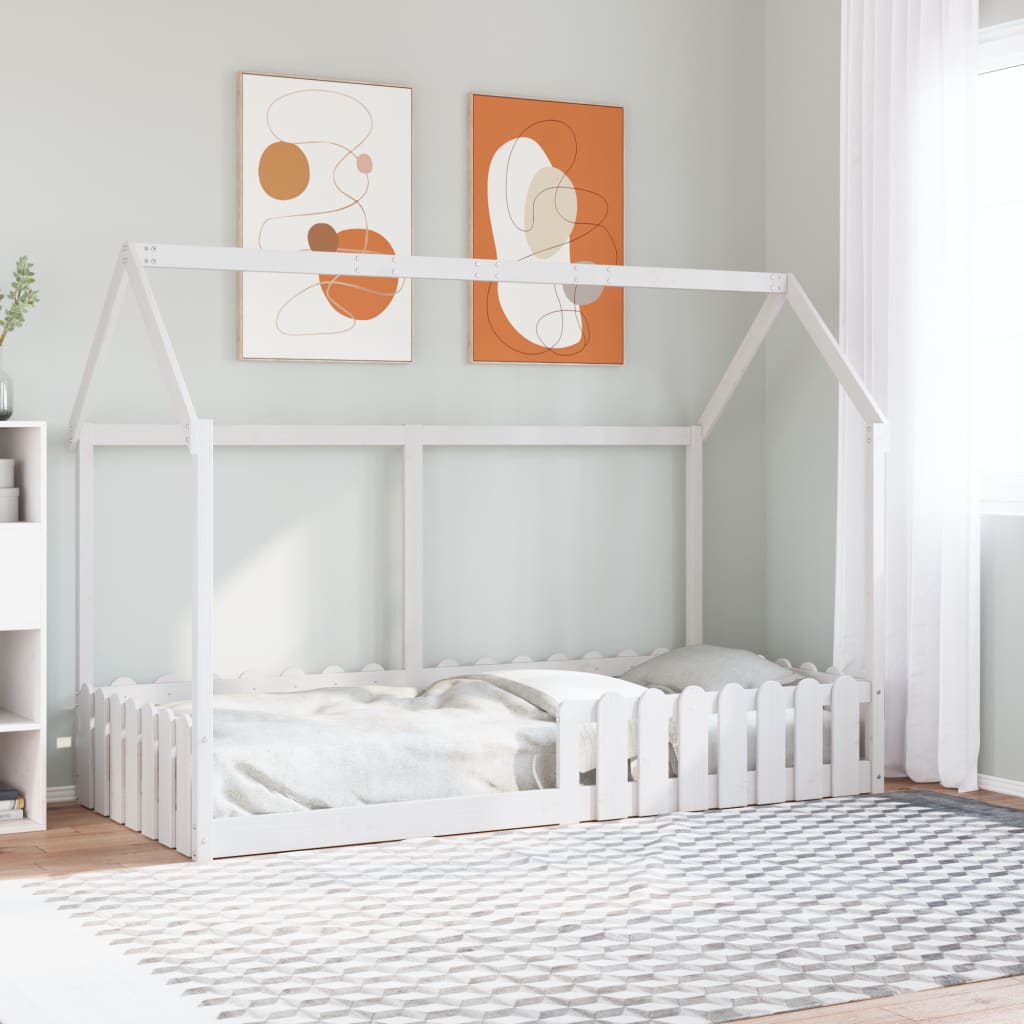 Kids House Bedframe White 90x200cm - Merlin Deals