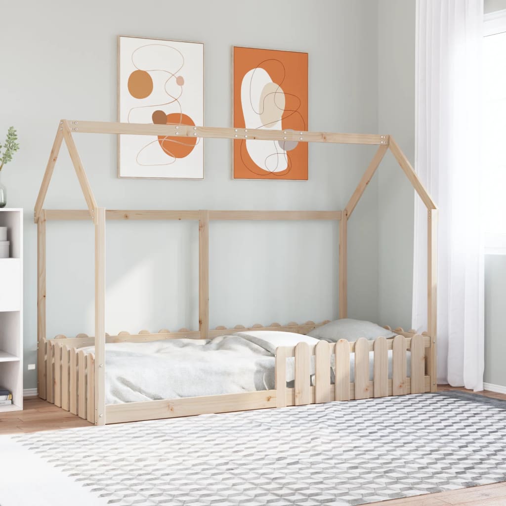 Kids House Bedframe 90x190cm Single Solid Wood Pine - Casper Homes