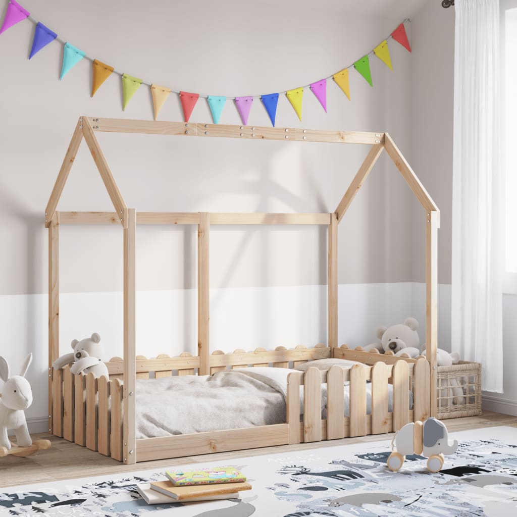 Kids House Bedframe 80x160cm Solid Wood Pine - Brittle & Co