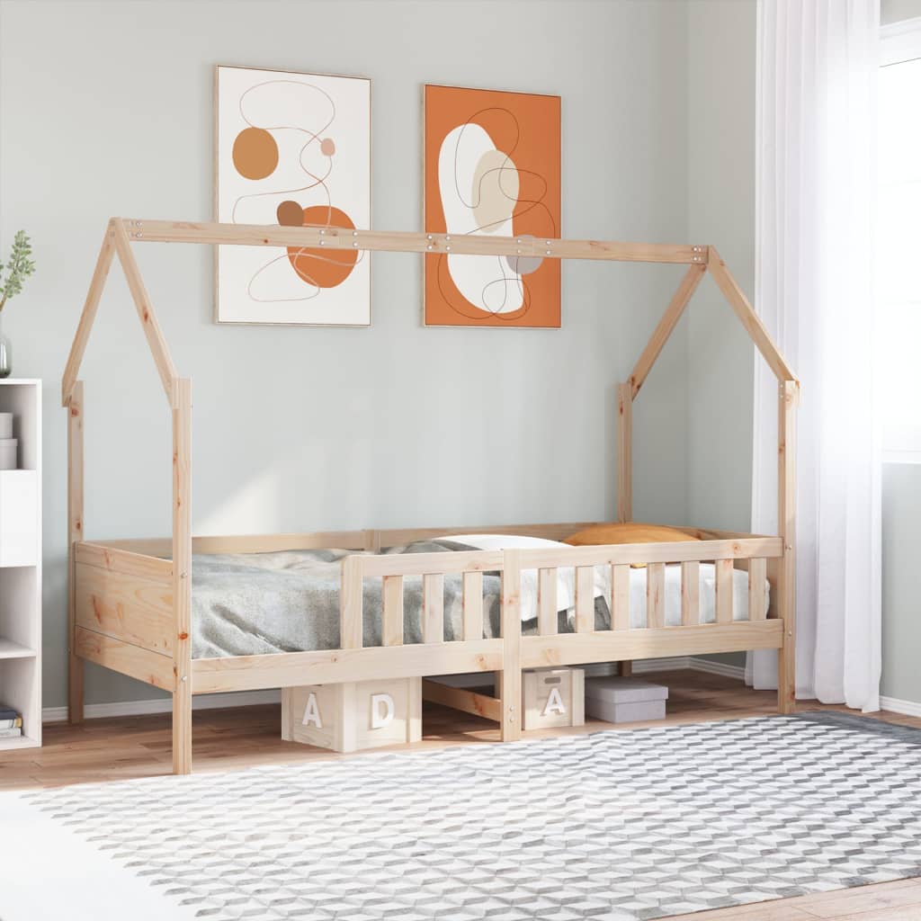 Kids House Bedframe 90x190cm Single Pine - Sid & Sam