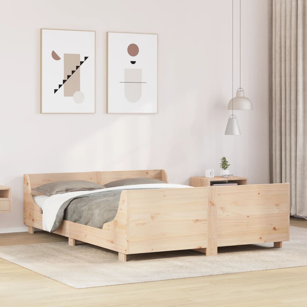 Bedframe 120x190cm Small Double Solid Wood Pine - Design Hut