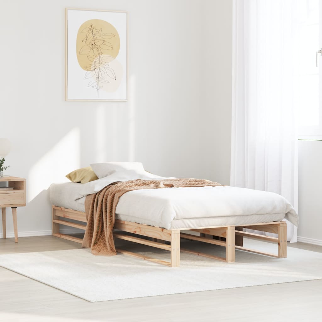 Bedframe 100x200cm Solid Wood Pine - Style and Chic