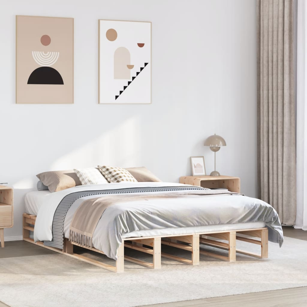 Bedframe 140x200cm Solid Wood Pine - Unbeatable Bargains