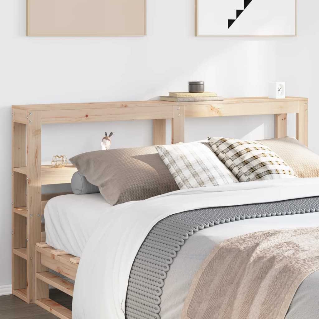 Headboard with Shelves 160 cm Solid Wood Pine - Sid & Sam