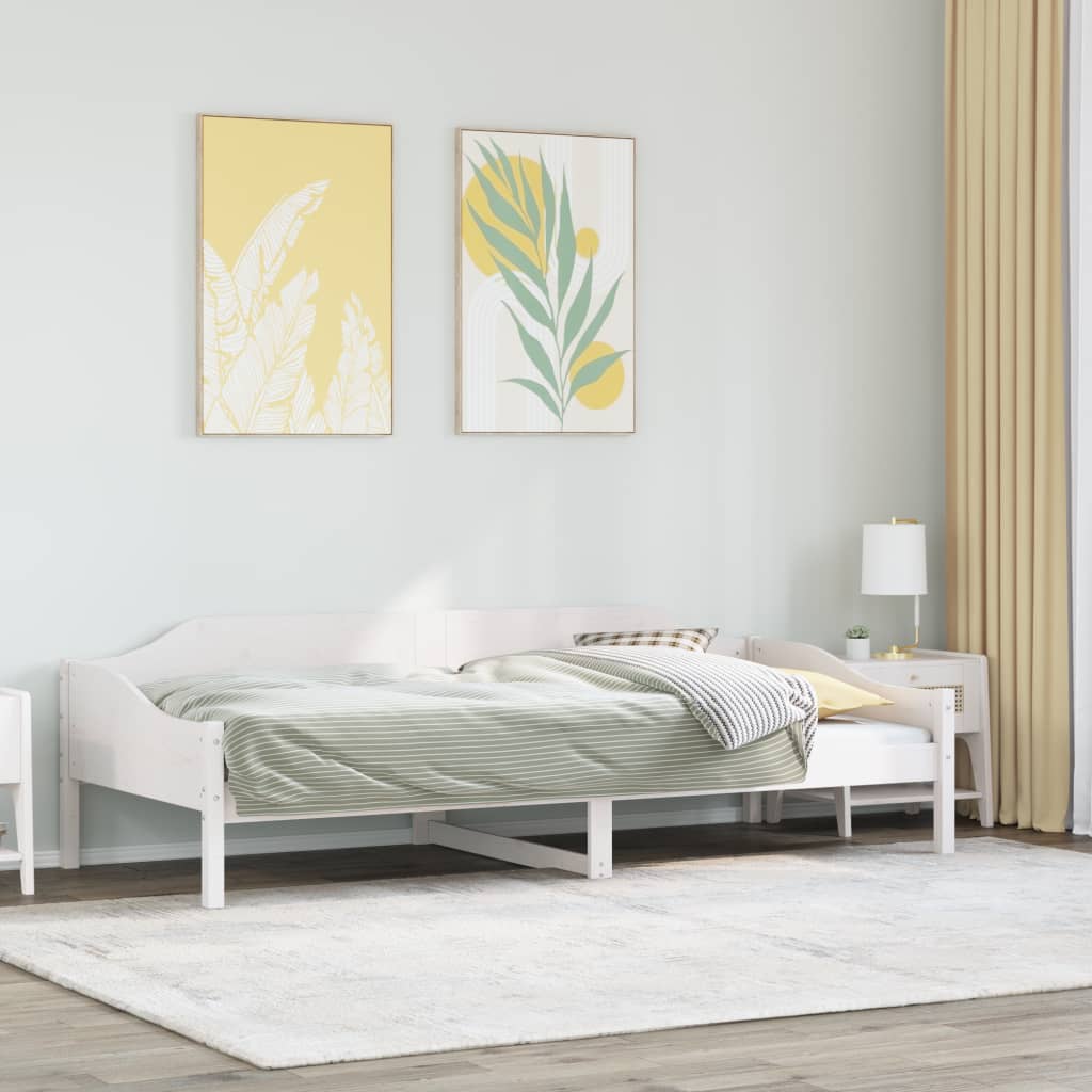 Bedframe White 80x200cm Solid Wood Pine - Decor Base