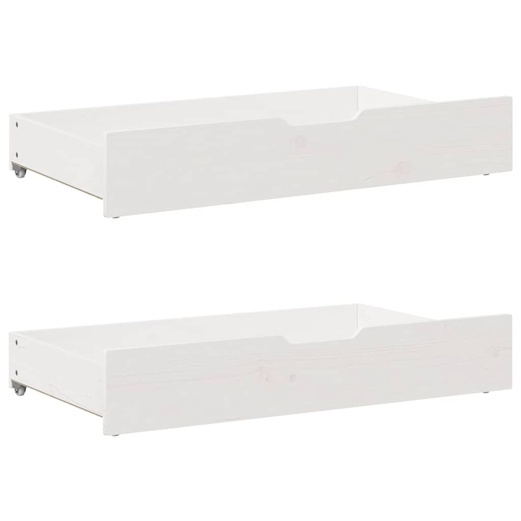 Under-Bed Drawers 2 pcs White 95x55x17 cm Solid Wood Pine - Charlotte Dunes