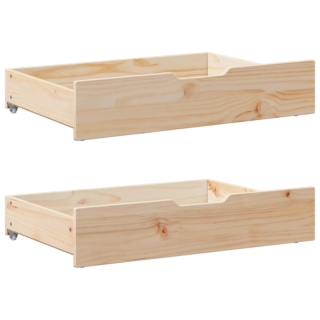 Under-Bed Drawers with Wheels 2 Pieces 85x55x17 cm Solid Wood Pine - Sid & Sam