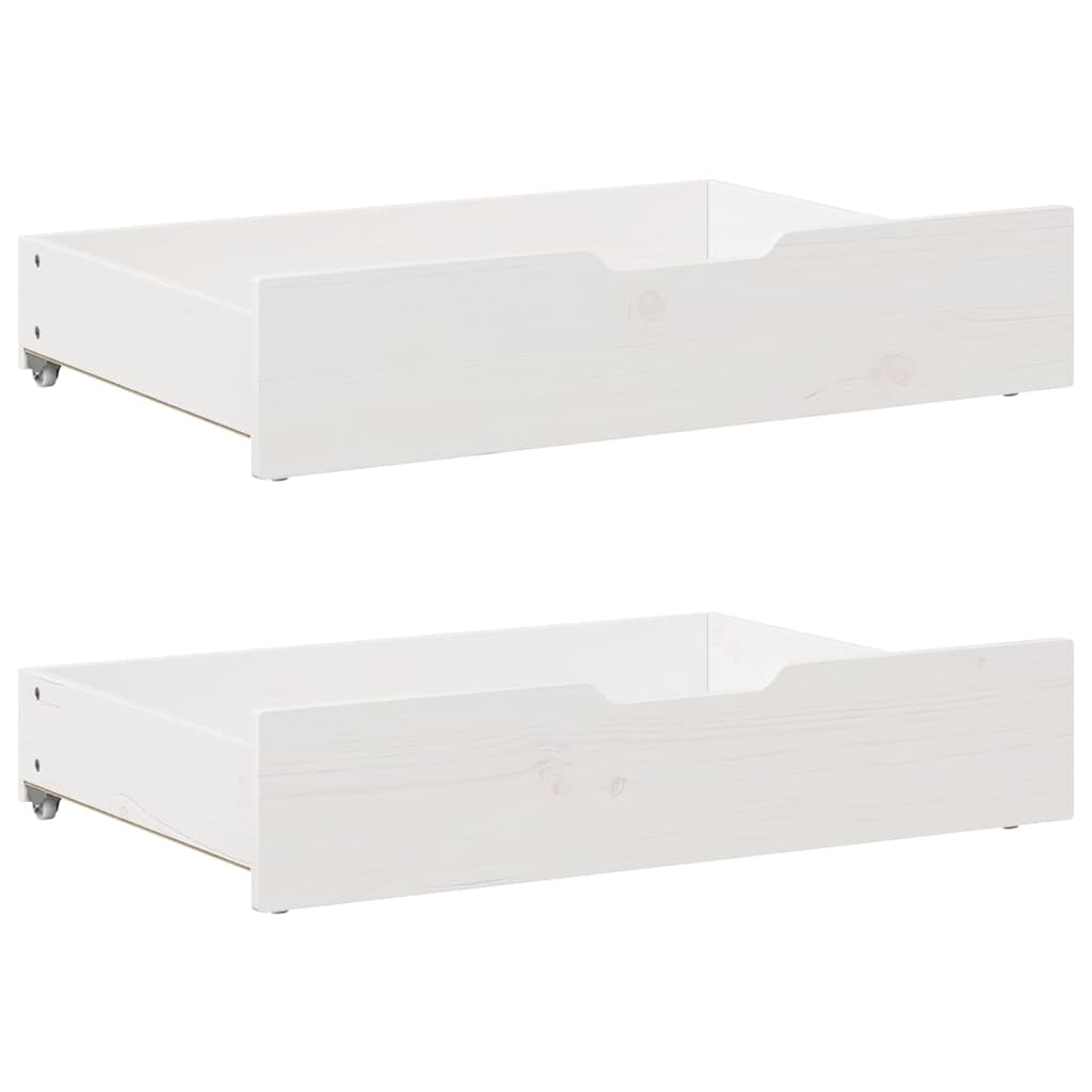 Under-Bed Drawers 2 pcs White 85x55x17 cm Solid Wood Pine - Charlotte Dunes