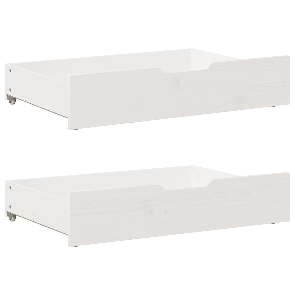 Under-Bed Drawers 2 pcs White 80x55x17 cm Solid Wood Pine - Charlotte Dunes
