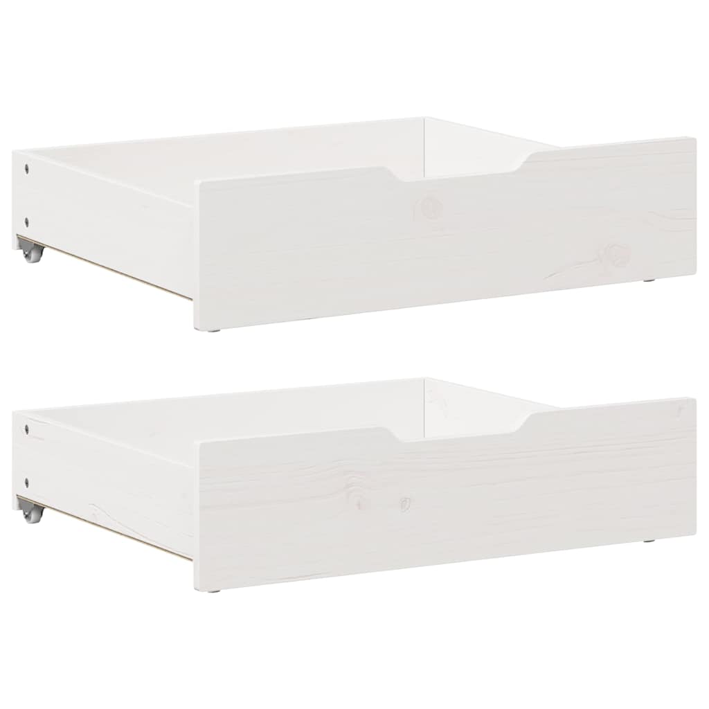 Under-Bed Drawers 2 Pieces White 65x55x17 cm Solid Wood Pine - Sid & Sam