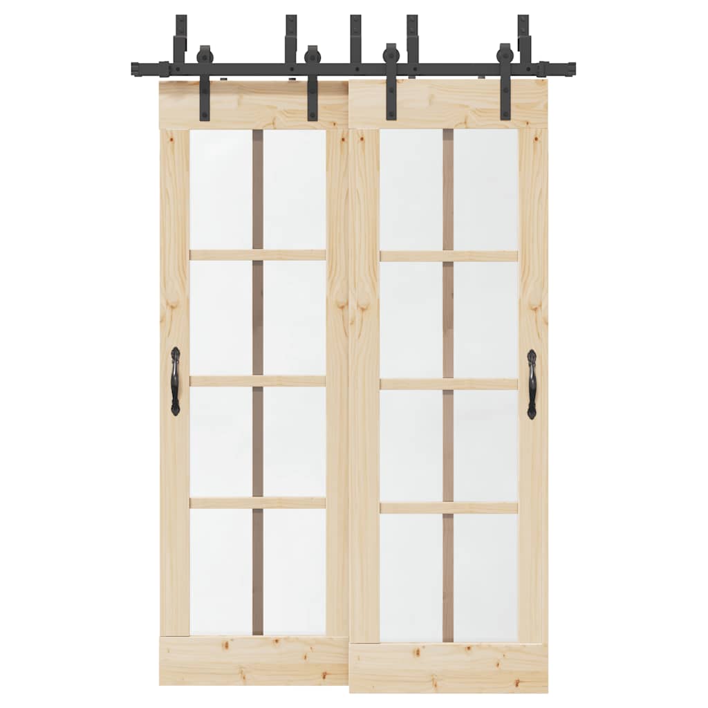 Sliding Door Hardware Kit 152,5 cm Steel Black - Millennium Furniture