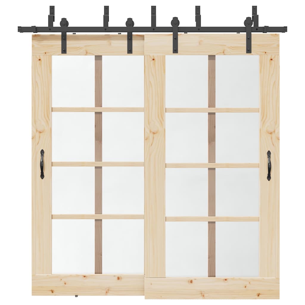 Sliding Door Hardware Kit 213,5 cm Steel Black - Merlin Deals