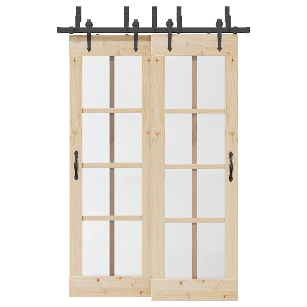 Sliding Door Hardware Kit 152,5 cm Steel Black - Merlin Deals