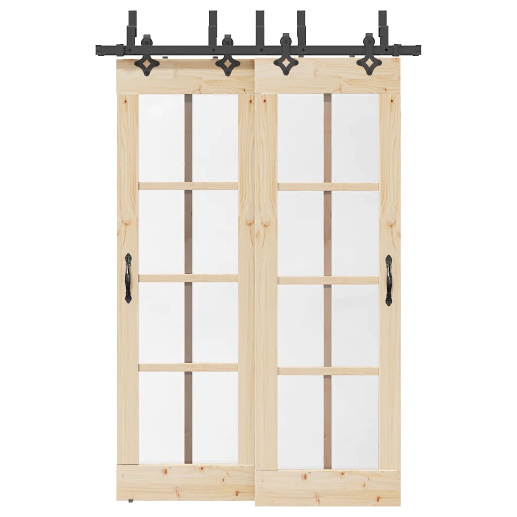 Sliding Door Hardware Kit 152,5 cm Steel Black - Merlin Deals