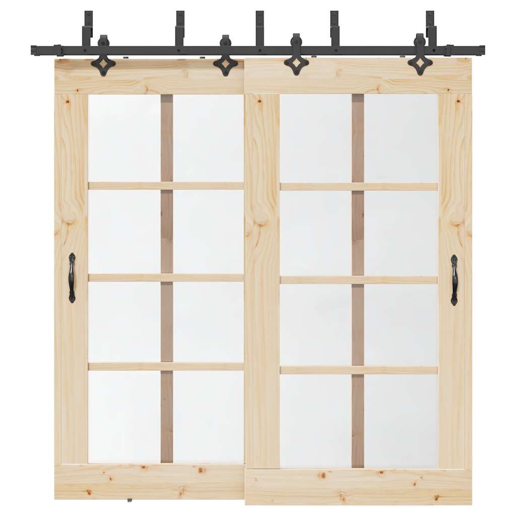 Sliding Door Hardware Kit 213,5 cm Steel Black - Charlotte Dunes