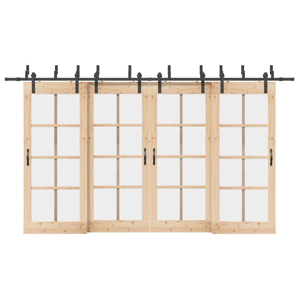 Sliding Door Hardware Kit 400 cm Steel Black - Decor Base