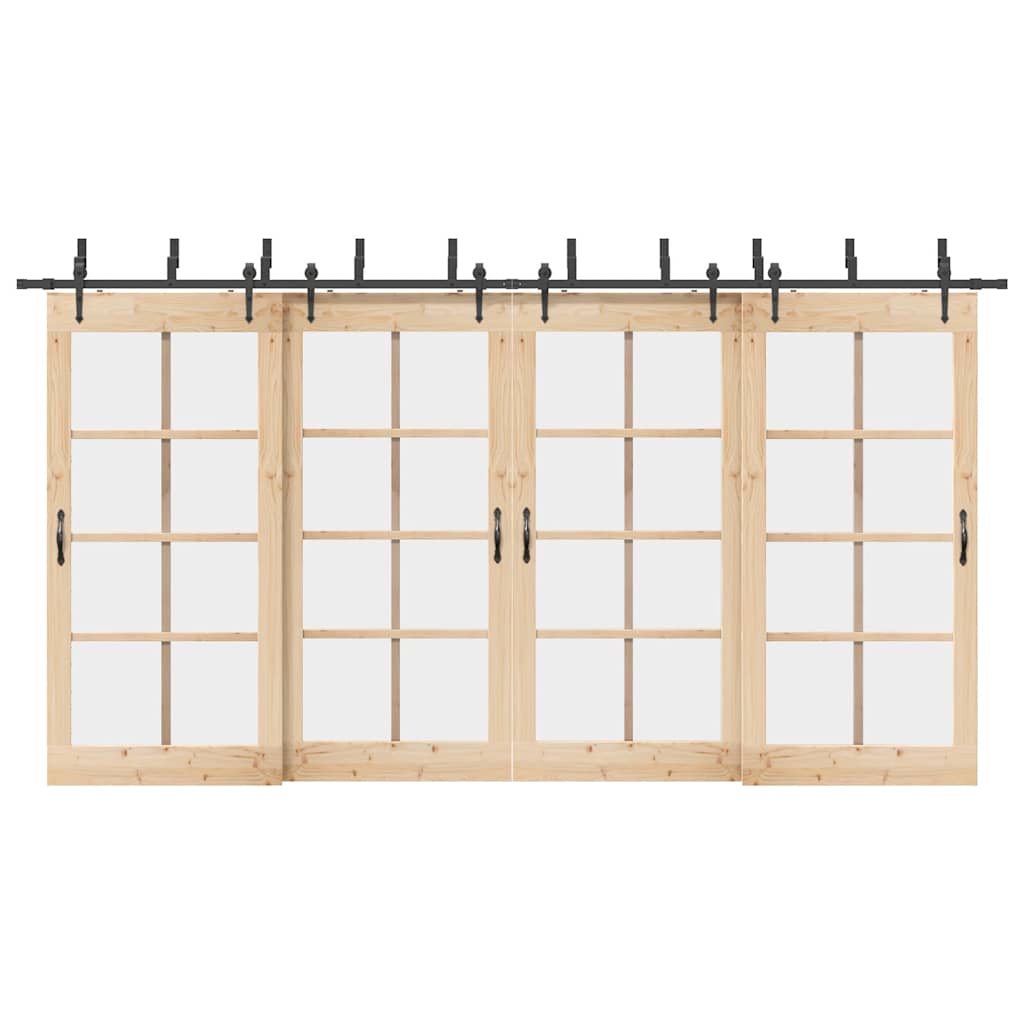 Sliding Door Hardware Kit 427 cm Steel Black - Casper Homes