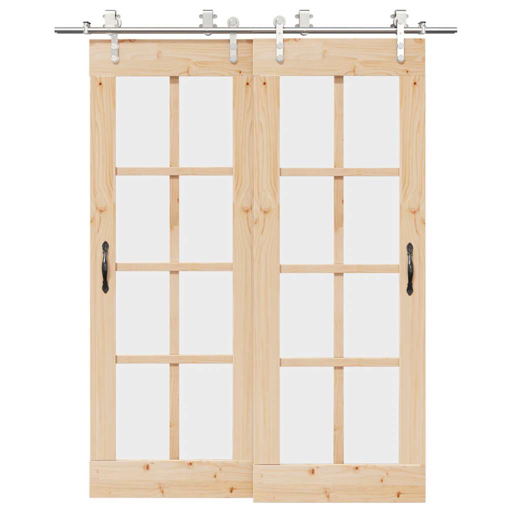 Sliding Door Hardware Kit 183 cm Stainless Steel Silver - Charlotte Dunes
