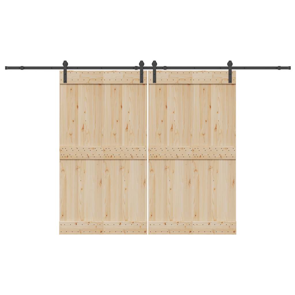 Sliding Door Hardware Kit 366 cm Steel Black - All Things Good