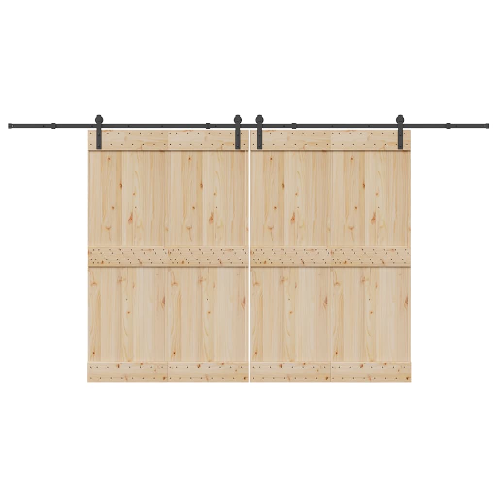 Sliding Door Hardware Kit 400 cm Steel Black - The Home Maker