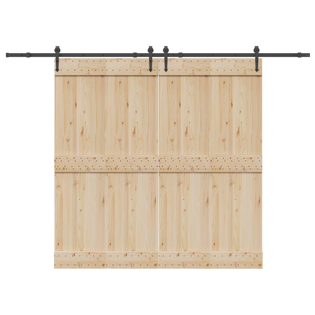 Sliding Door Hardware Kit 305 cm Steel Black - Discount Dealers