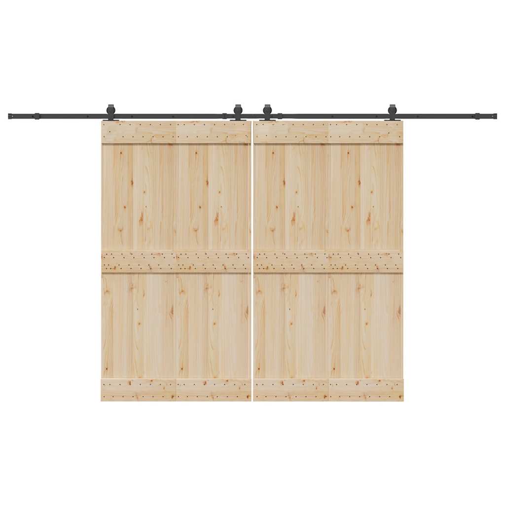 Sliding Door Hardware Kit 366 cm Steel Black - Decor Base