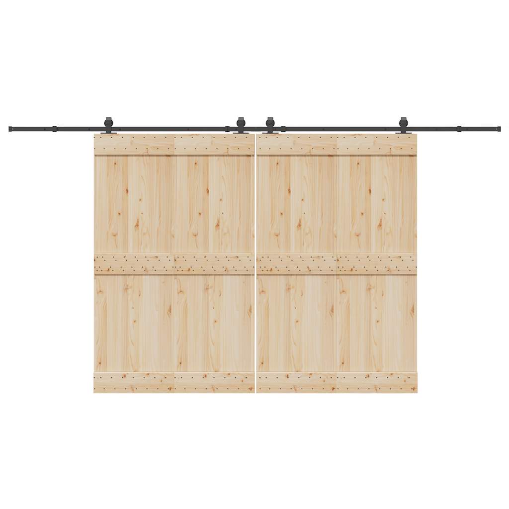 Sliding Door Hardware Kit 400 cm Steel Black - All Things Good